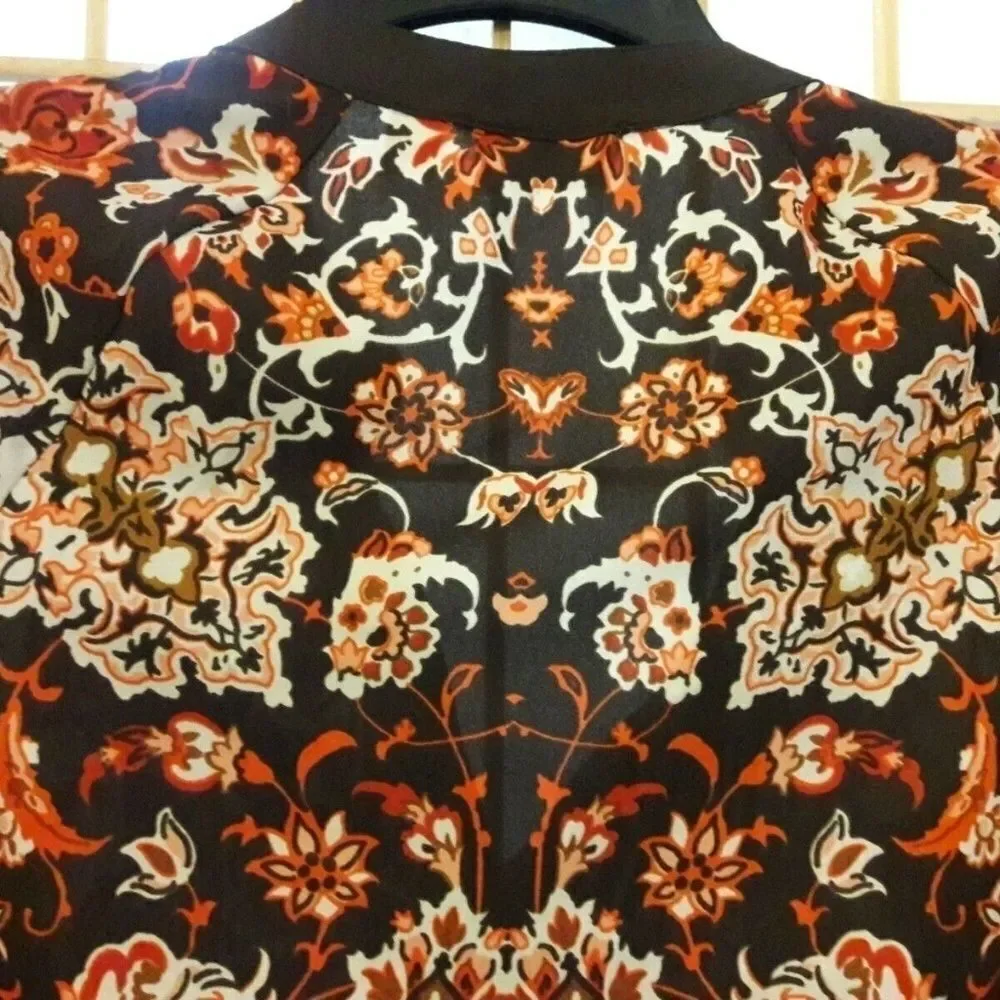 New York & Company  Floral Boho Button Shirt Sz S - Picture 4 of 7